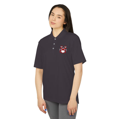Unisex Performance Polo with Stylish Crest Design, Athletic Shirt for Sports & Everyday Wear, Perfect for Casual Outings, Gifts for Him, Her
