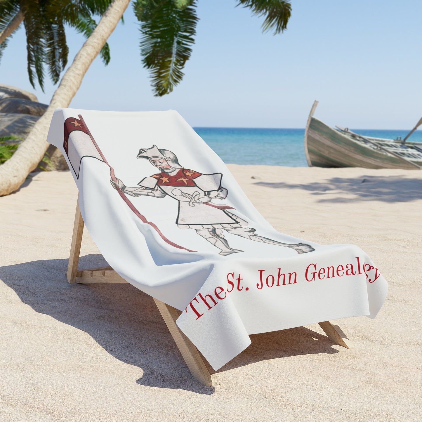 The St. John Genealogy featuring Sir John St. John, Knight Beach Towel