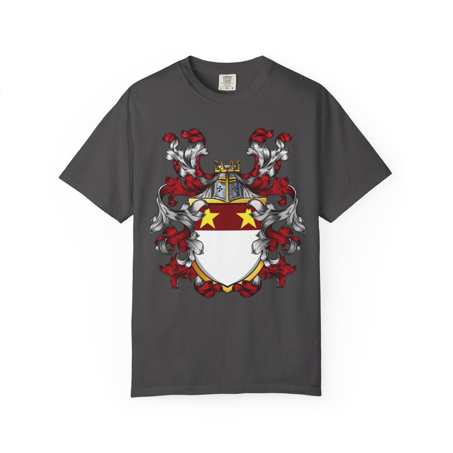 Personalized Heraldic Crest T-Shirt, Family Reunion Attire, Gift for Heritage Lovers, Unique Apparel for Celebrations
