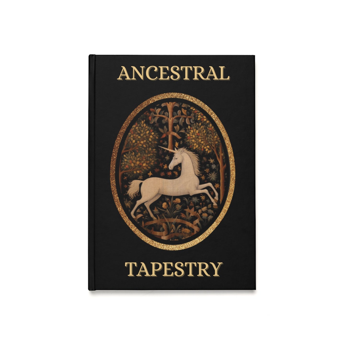 Ancestral Tapestry Hardcover Journal — Unicorn Crest A5 Notebook