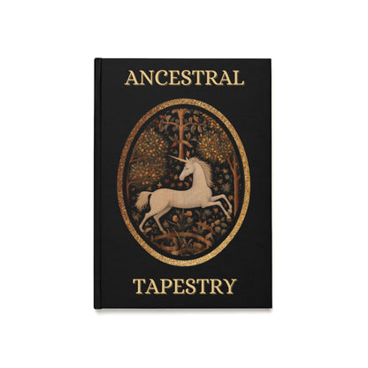 Ancestral Tapestry Hardcover Journal — Unicorn Crest A5 Notebook