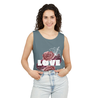 Love Floral Unisex Tank Top, Gift, Summer Apparel, Valentine's Day, Relaxed Fit, Casual Wear, Personalized Style