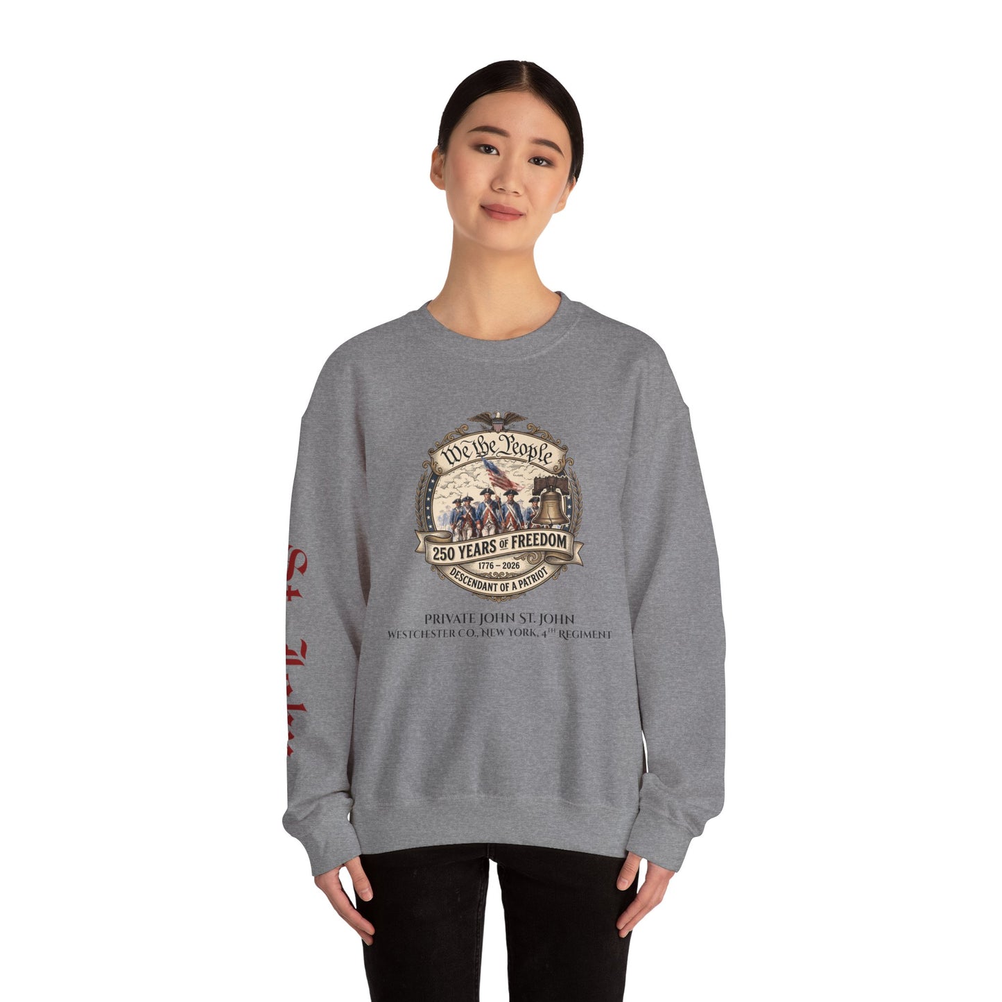 Crewneck Sweatshirt — "We the People: 250 Years of Freedom" Patriotic Graphic