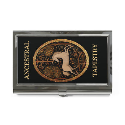 Business Card Holder — Ancestral Tapestry Deer Metal Card Case