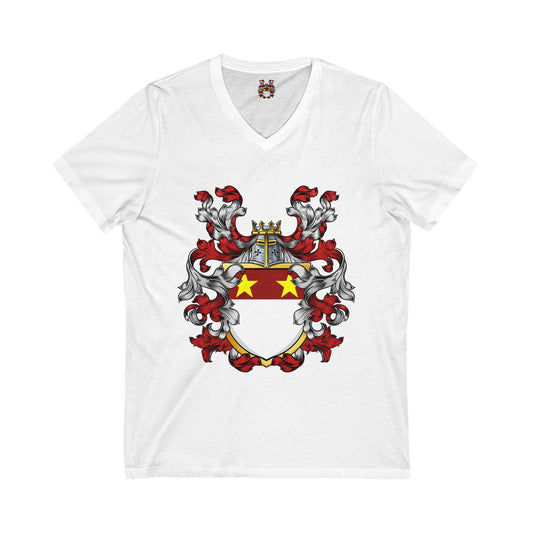 The St. John Genealogy Unisex Jersey Short Sleeve V-Neck Tee