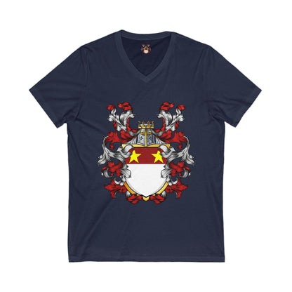 The St. John Genealogy Unisex Jersey Short Sleeve V-Neck Tee