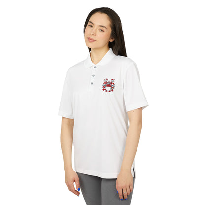 Unisex Performance Polo with Stylish Crest Design, Athletic Shirt for Sports & Everyday Wear, Perfect for Casual Outings, Gifts for Him, Her