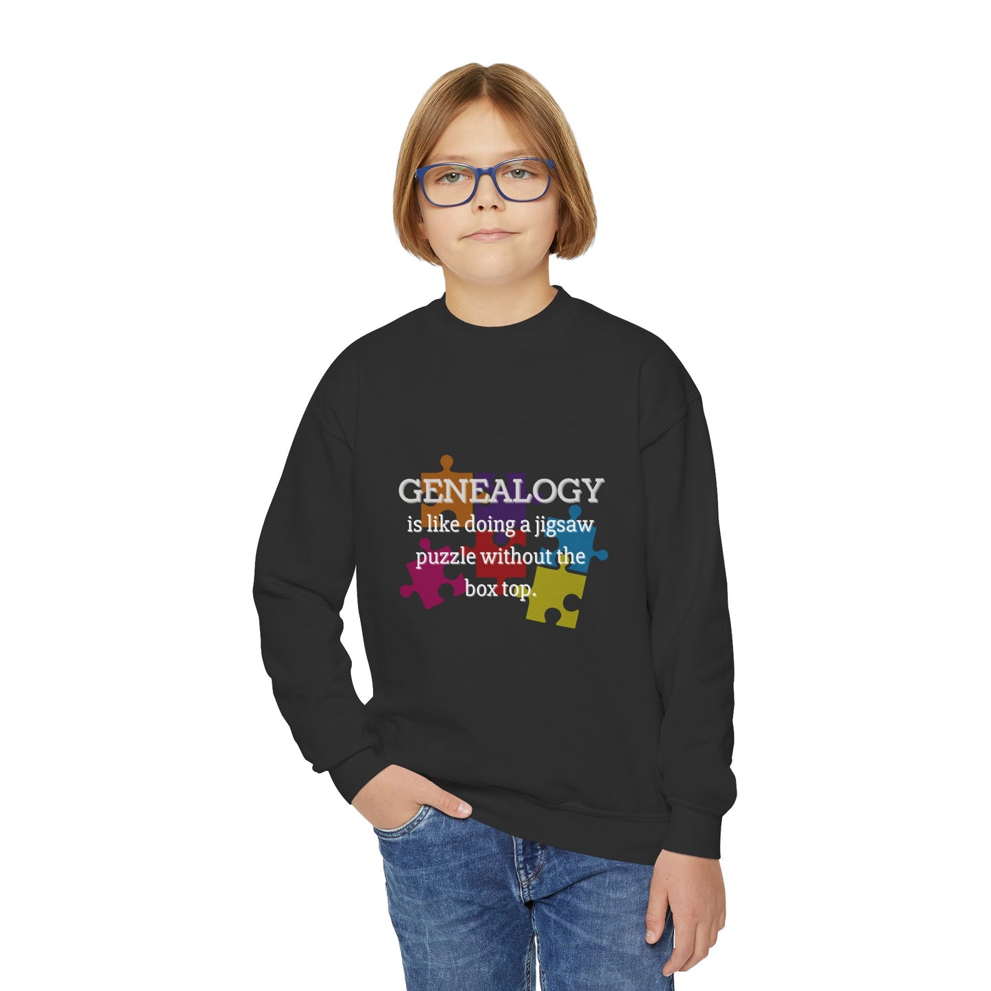 Colorful Genealogy Youth Crewneck Sweatshirt, Family History Sweatshirt, Cozy Puzzle Design, Gift for Genealogy Lovers, Unique Family [...]