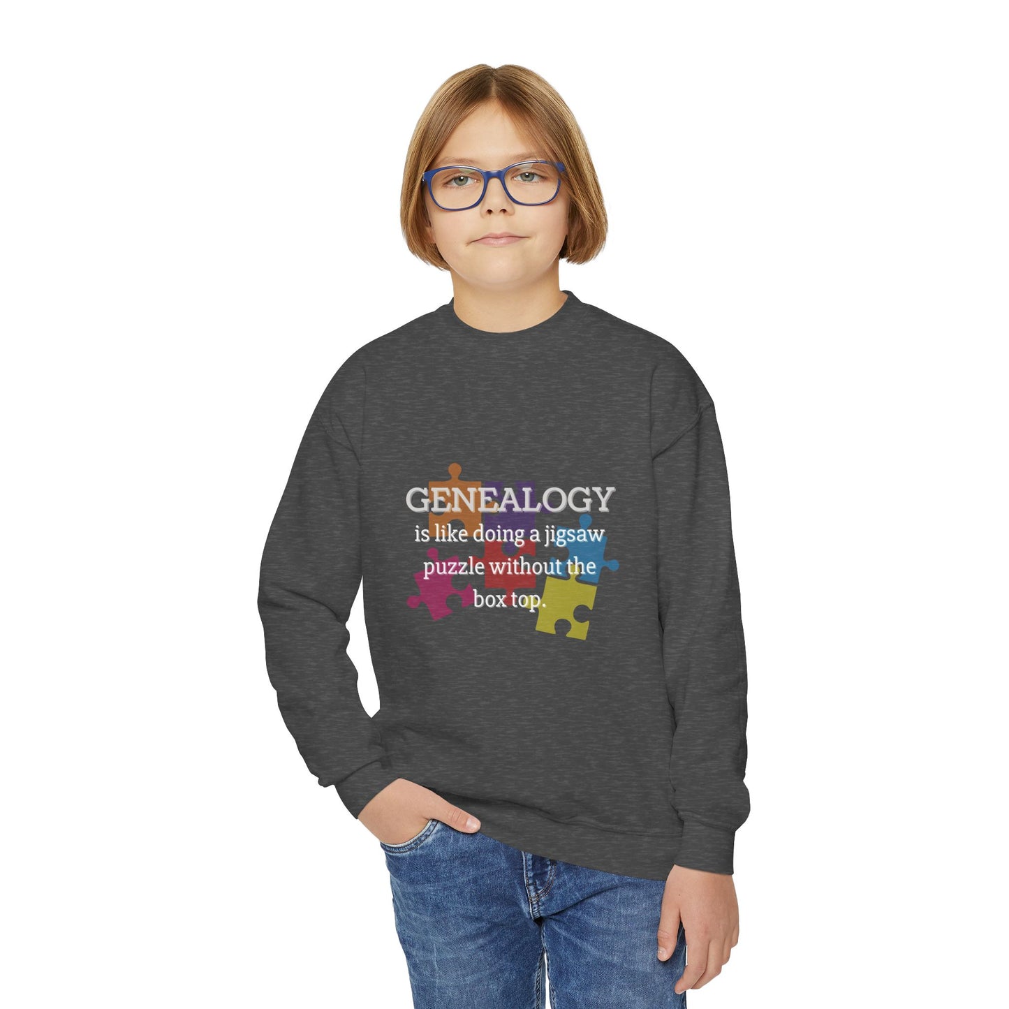 Colorful Genealogy Youth Crewneck Sweatshirt, Family History Sweatshirt, Cozy Puzzle Design, Gift for Genealogy Lovers, Unique Family [...]