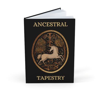 Ancestral Tapestry Hardcover Journal — Unicorn Crest A5 Notebook