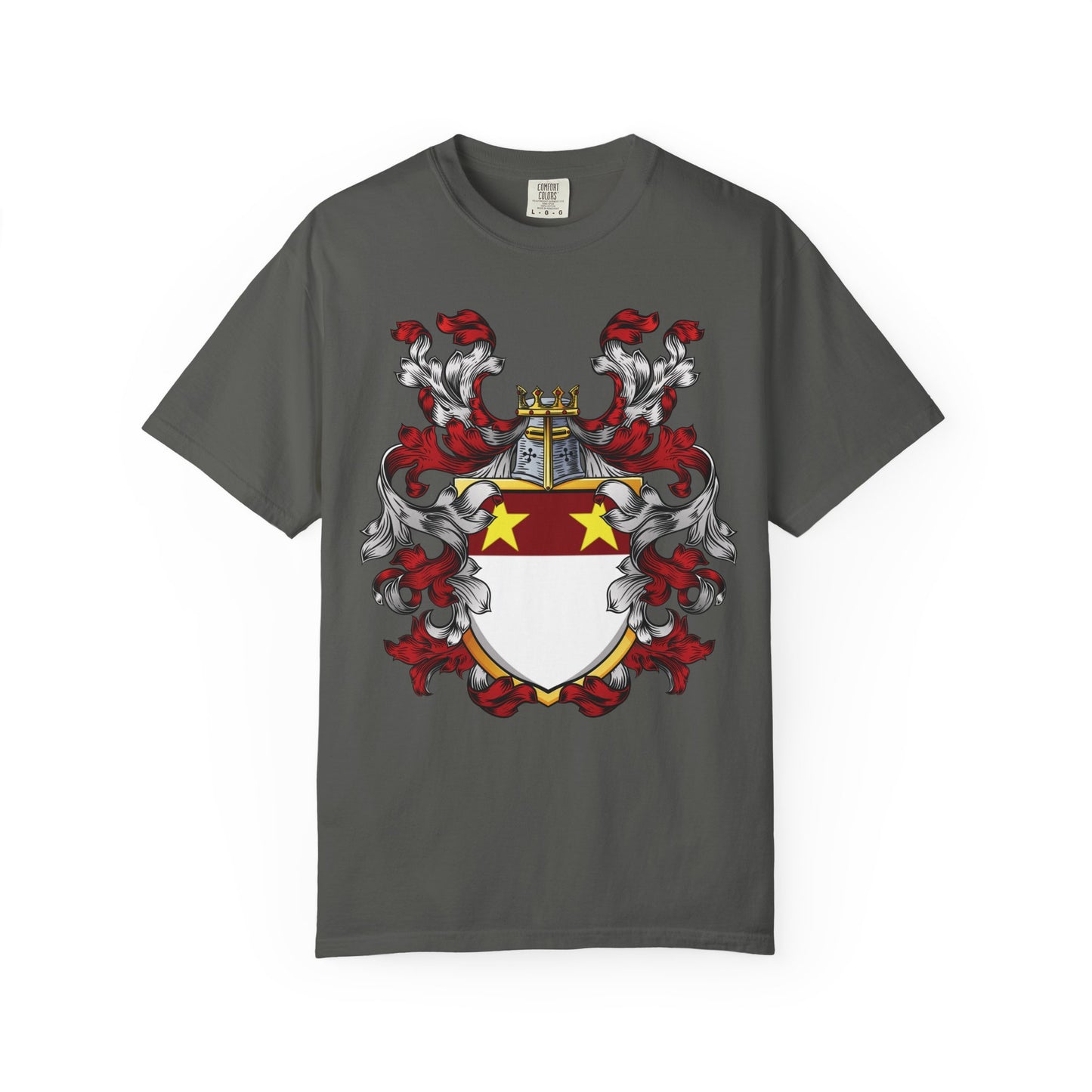 Personalized Heraldic Crest T-Shirt, Family Reunion Attire, Gift for Heritage Lovers, Unique Apparel for Celebrations