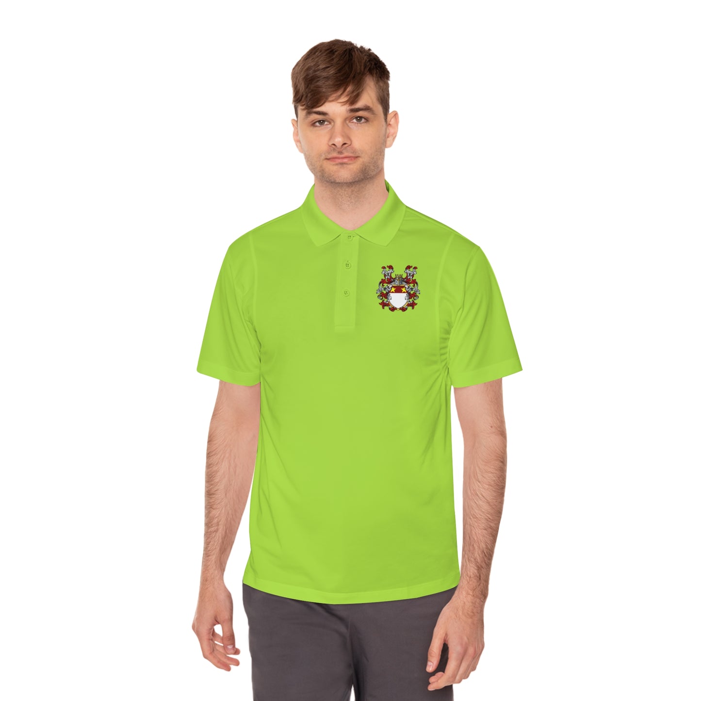 Men's Custom Sport Polo Shirt with Unique Crest Design, Casual Wear, Gift for Dad, Father’s Day, Sports Events, Summer Outing