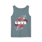 Love Floral Unisex Tank Top, Gift, Summer Apparel, Valentine's Day, Relaxed Fit, Casual Wear, Personalized Style