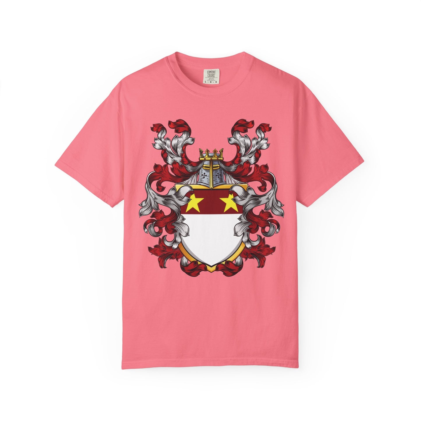 Personalized Heraldic Crest T-Shirt, Family Reunion Attire, Gift for Heritage Lovers, Unique Apparel for Celebrations