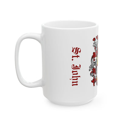 St. John Heraldic Coat of Arms Ceramic Mug —  (11oz/15oz)