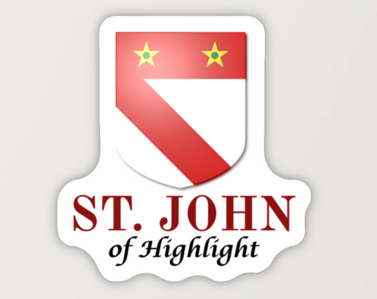 Die-Cut Stickers | Sheet of 12 • 99¢ Each | St. John of Highlight