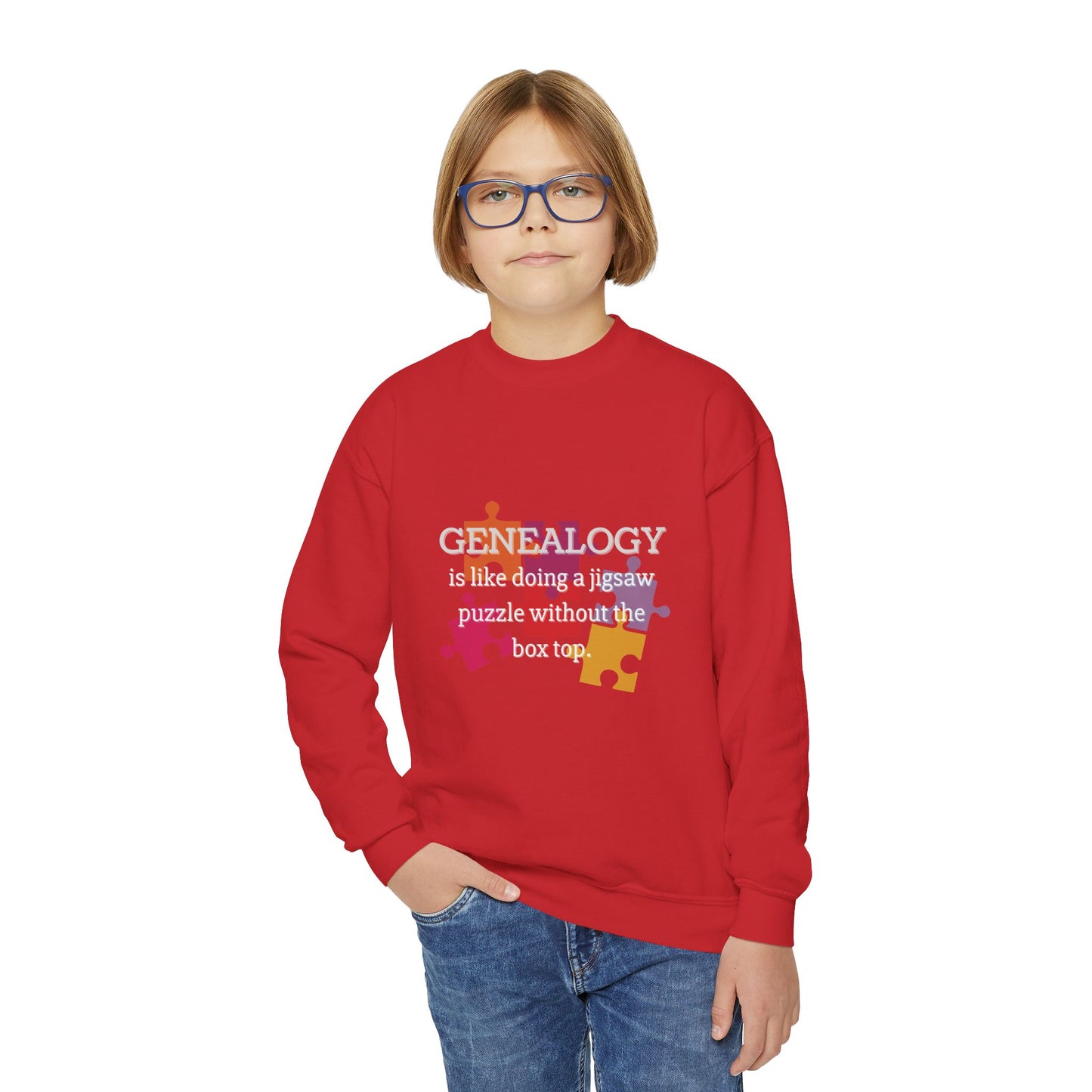 Colorful Genealogy Youth Crewneck Sweatshirt, Family History Sweatshirt, Cozy Puzzle Design, Gift for Genealogy Lovers, Unique Family [...]