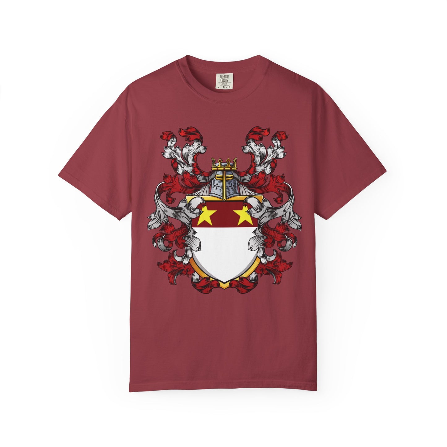 Personalized Heraldic Crest T-Shirt, Family Reunion Attire, Gift for Heritage Lovers, Unique Apparel for Celebrations