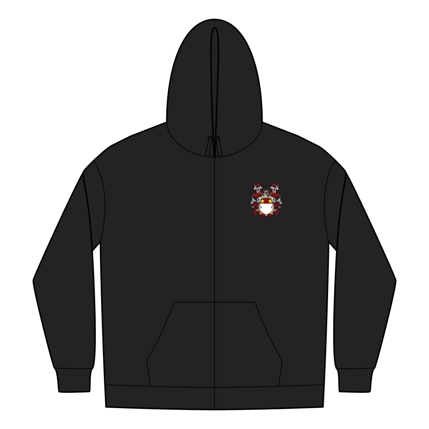 St. John Heraldry Full-Zip Hoodie with Heraldic Design, Cozy Sweatshirt for Fall, Perfect Gift for Birthdays, Family Gatherings, and Celebrations