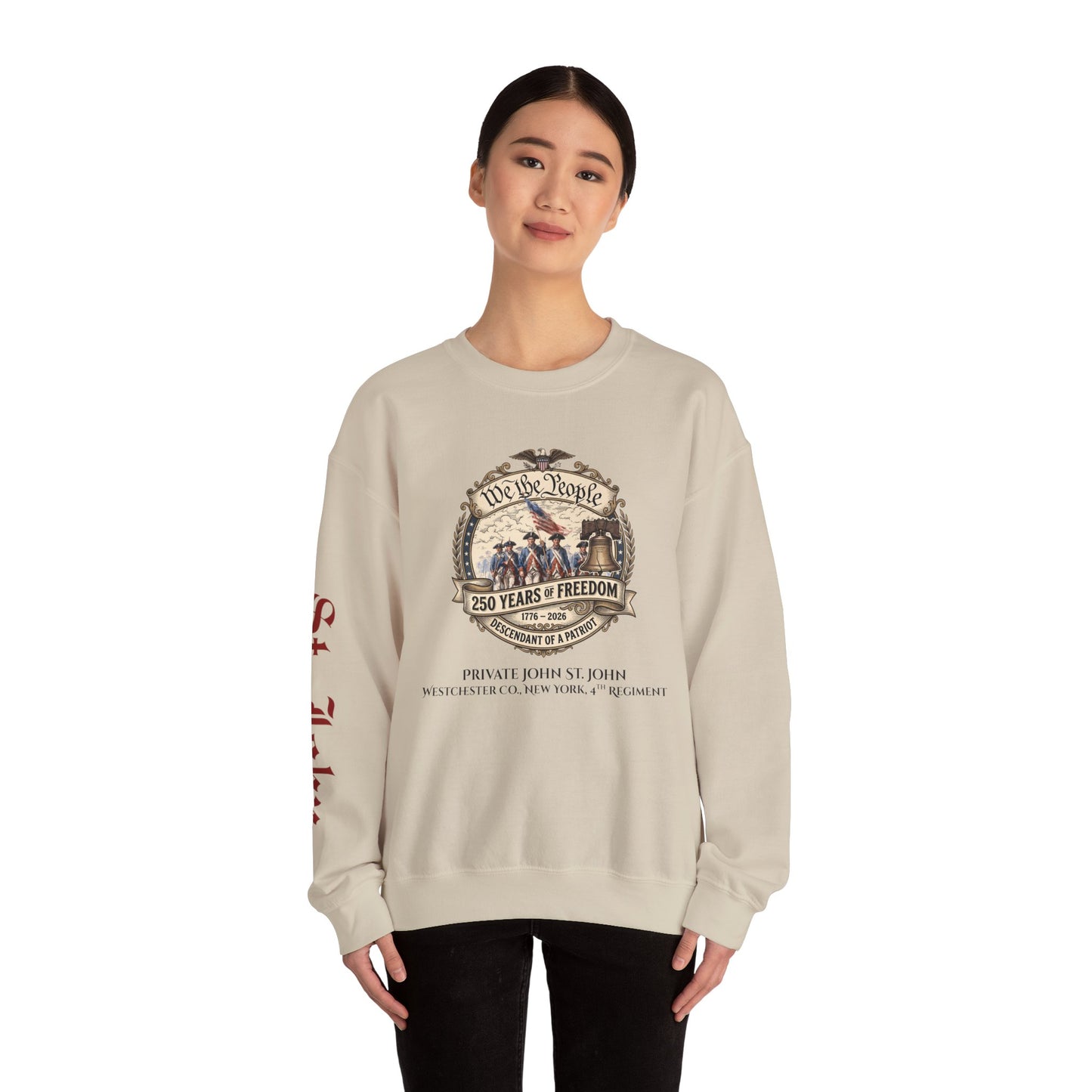 Crewneck Sweatshirt — "We the People: 250 Years of Freedom" Patriotic Graphic
