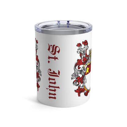 St. John Family Crest Tumbler 10oz, Personalized Gift, Custom Drinkware, Family Heritage Mug, Perfect for Celebrations, Unique Keepsake