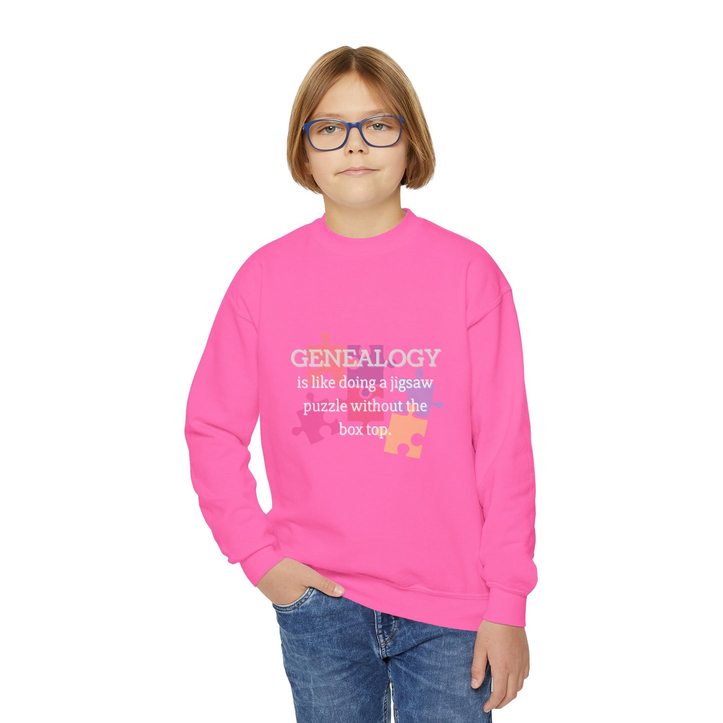 Colorful Genealogy Youth Crewneck Sweatshirt, Family History Sweatshirt, Cozy Puzzle Design, Gift for Genealogy Lovers, Unique Family [...]