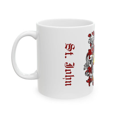 St. John Heraldic Coat of Arms Ceramic Mug —  (11oz/15oz)