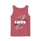 Love Floral Unisex Tank Top, Gift, Summer Apparel, Valentine's Day, Relaxed Fit, Casual Wear, Personalized Style