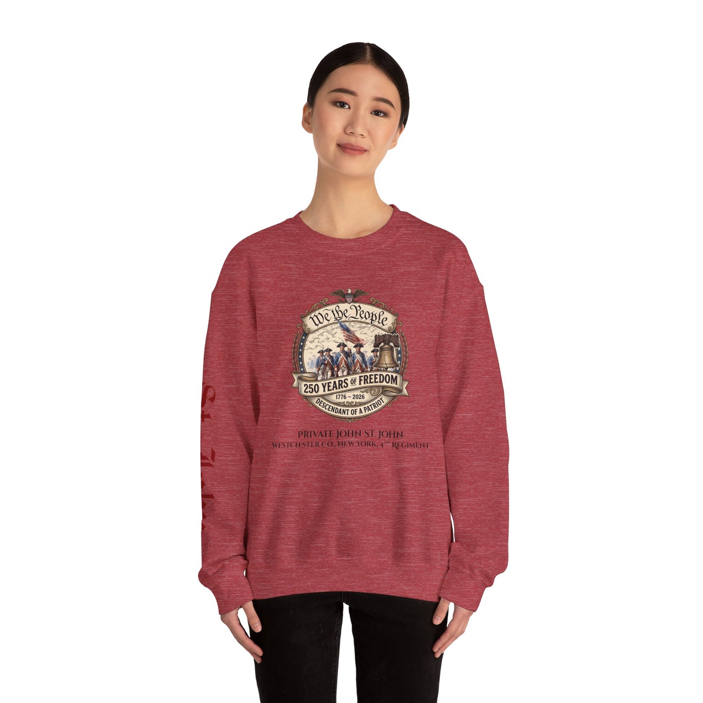 Crewneck Sweatshirt — "We the People: 250 Years of Freedom" Patriotic Graphic