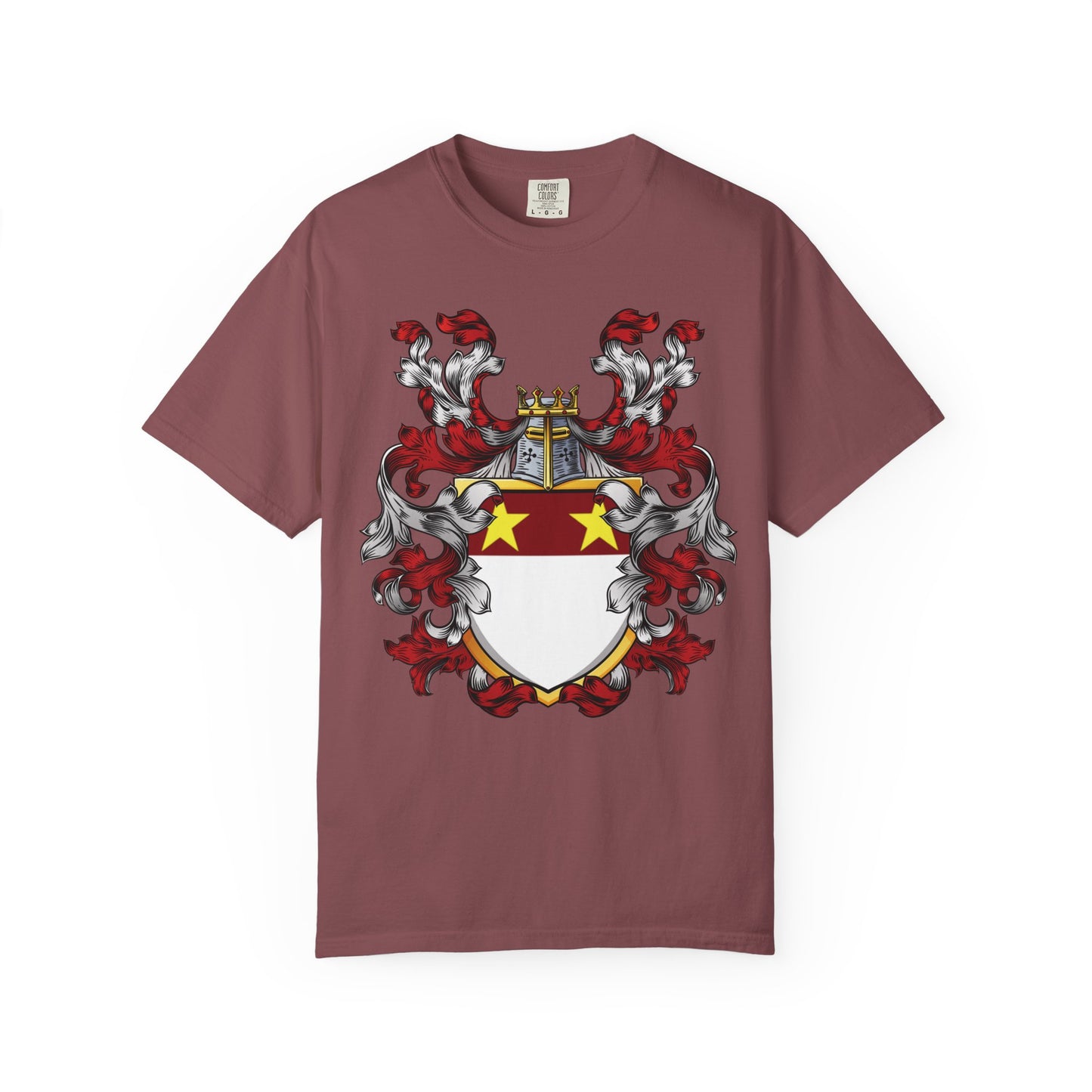 Personalized Heraldic Crest T-Shirt, Family Reunion Attire, Gift for Heritage Lovers, Unique Apparel for Celebrations