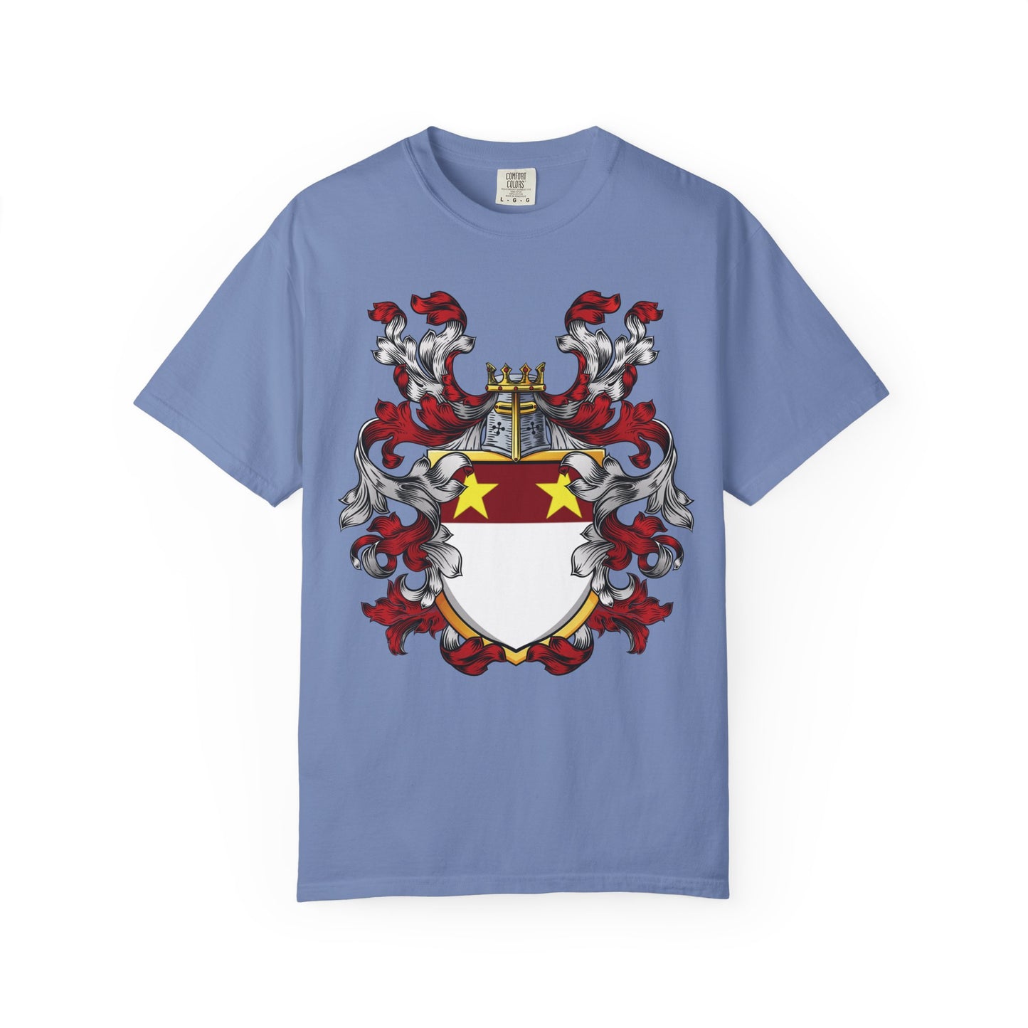 Personalized Heraldic Crest T-Shirt, Family Reunion Attire, Gift for Heritage Lovers, Unique Apparel for Celebrations