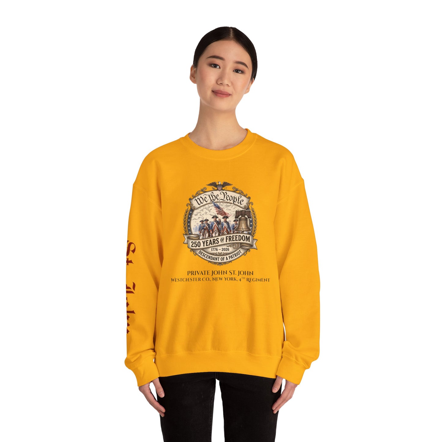 Crewneck Sweatshirt — "We the People: 250 Years of Freedom" Patriotic Graphic