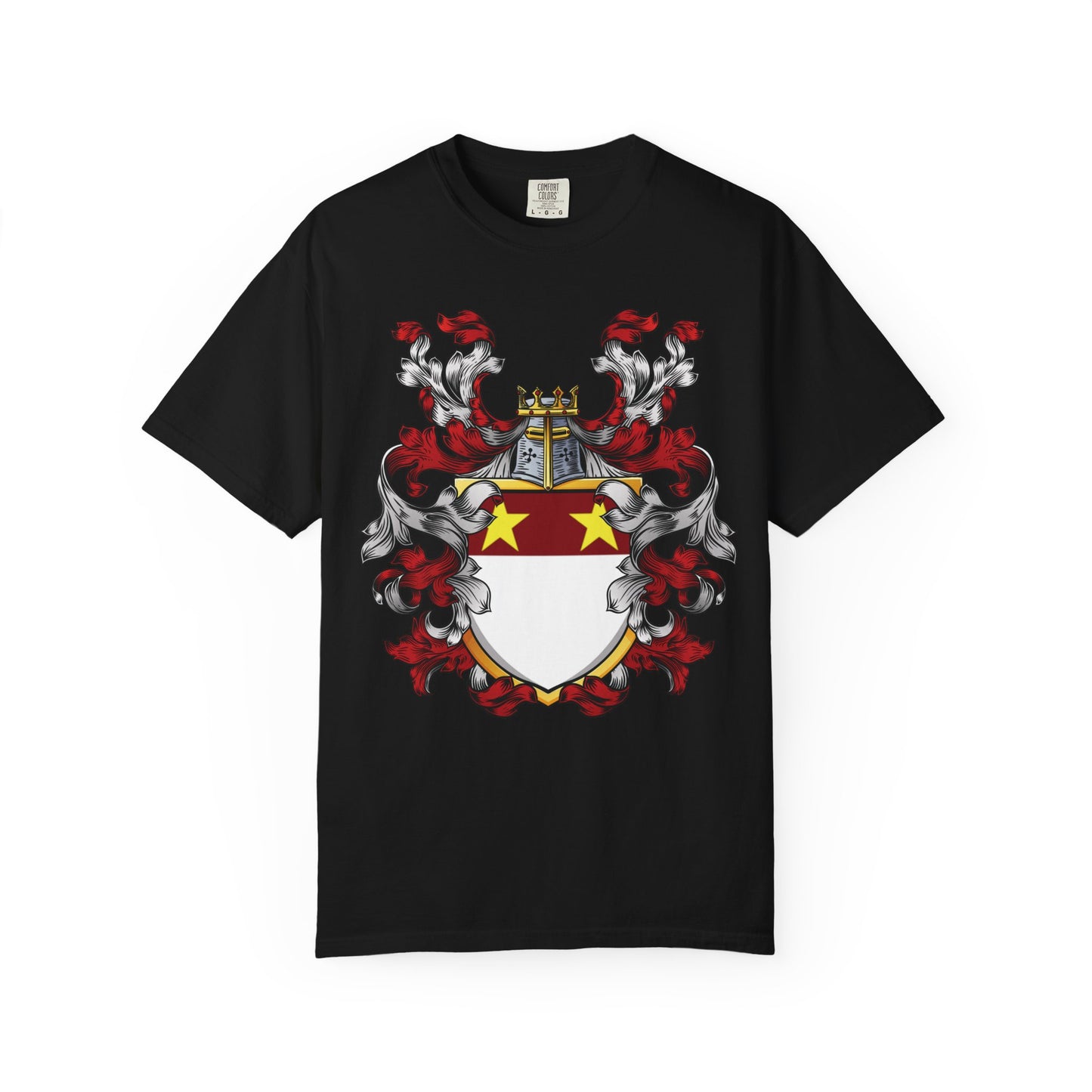 Personalized Heraldic Crest T-Shirt, Family Reunion Attire, Gift for Heritage Lovers, Unique Apparel for Celebrations