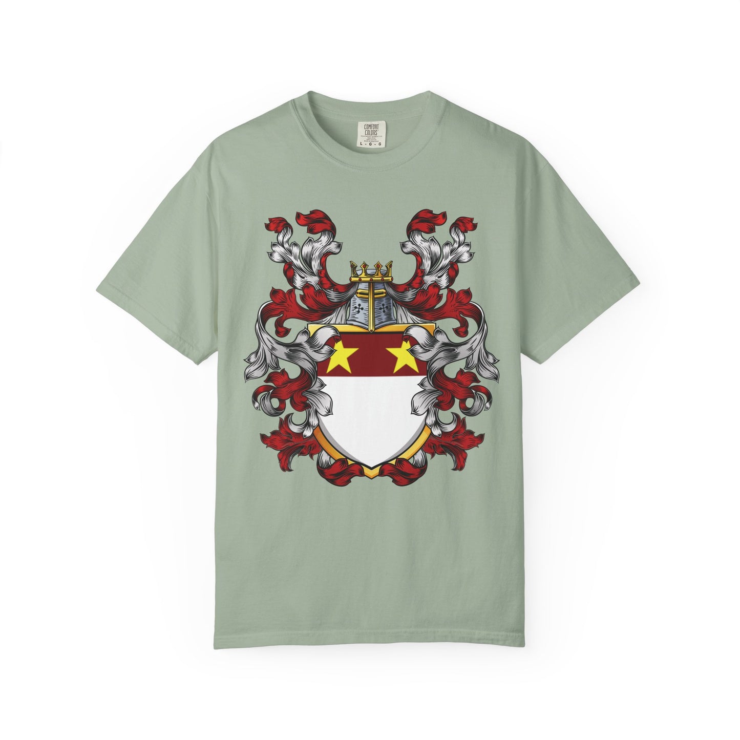 Personalized Heraldic Crest T-Shirt, Family Reunion Attire, Gift for Heritage Lovers, Unique Apparel for Celebrations