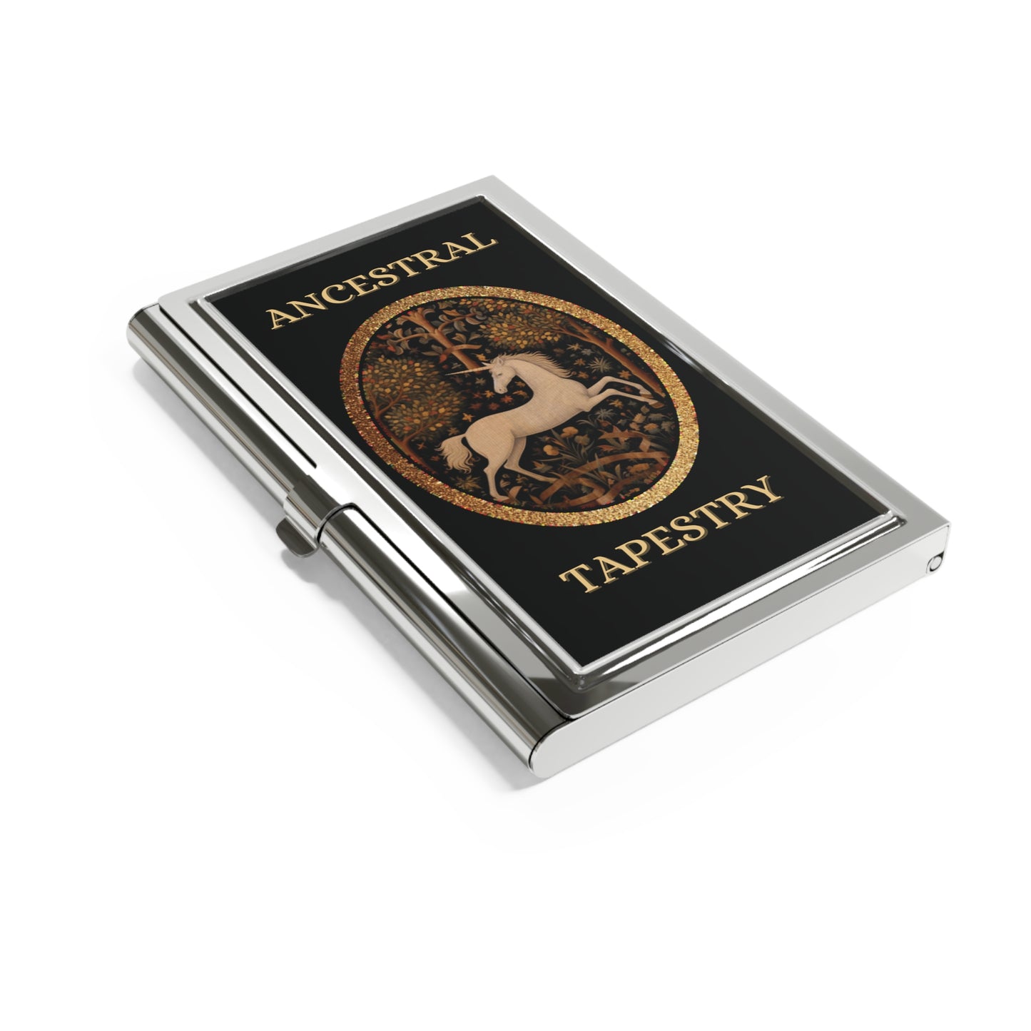 Business Card Holder — Ancestral Tapestry Deer Metal Card Case