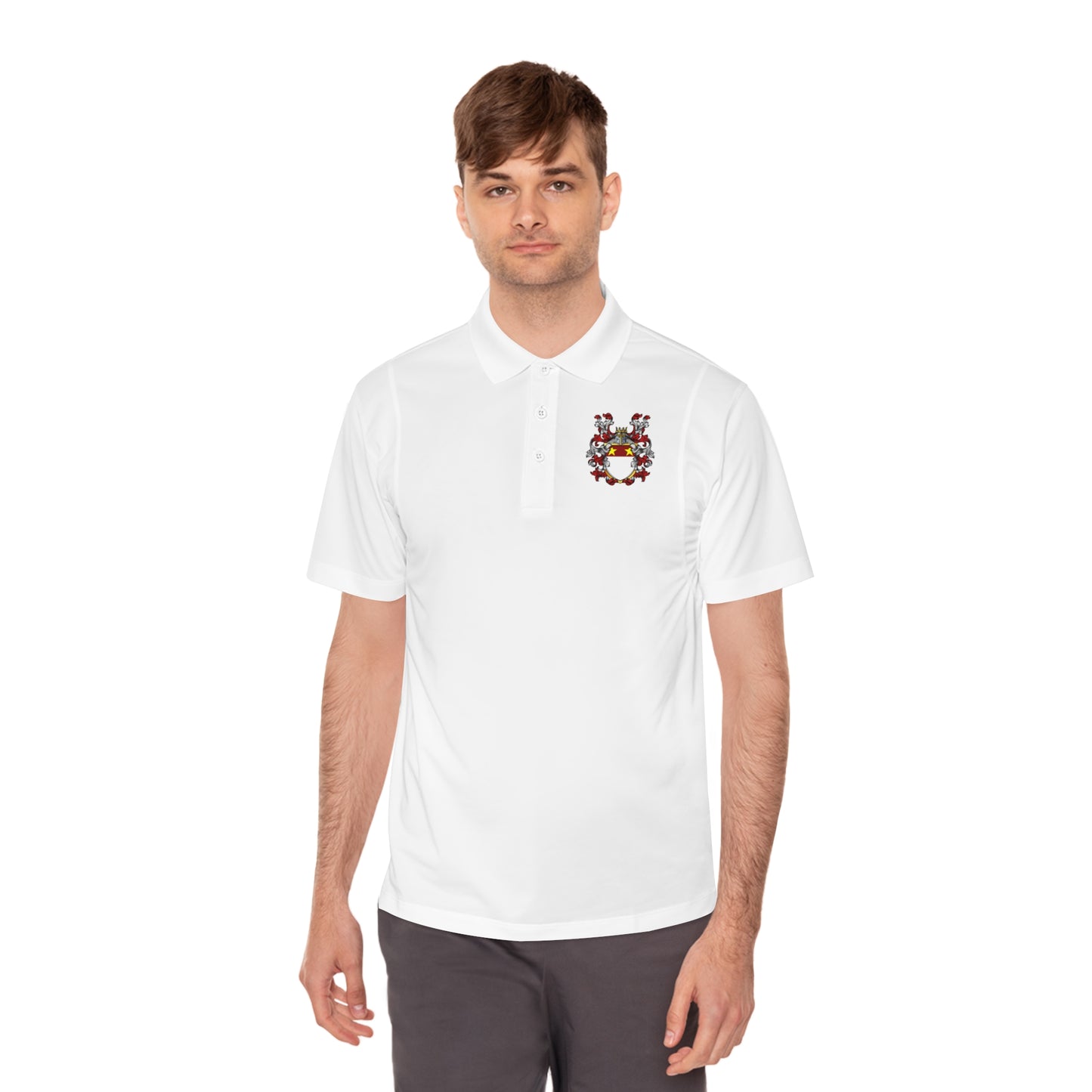 Men's Custom Sport Polo Shirt with Unique Crest Design, Casual Wear, Gift for Dad, Father’s Day, Sports Events, Summer Outing