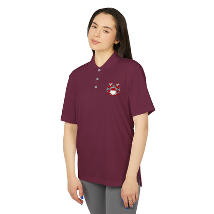 Unisex Performance Polo with Stylish Crest Design, Athletic Shirt for Sports & Everyday Wear, Perfect for Casual Outings, Gifts for Him, Her