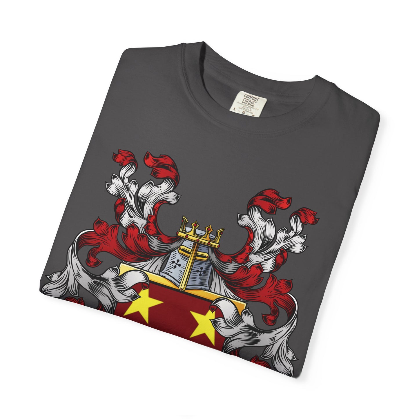Personalized Heraldic Crest T-Shirt, Family Reunion Attire, Gift for Heritage Lovers, Unique Apparel for Celebrations
