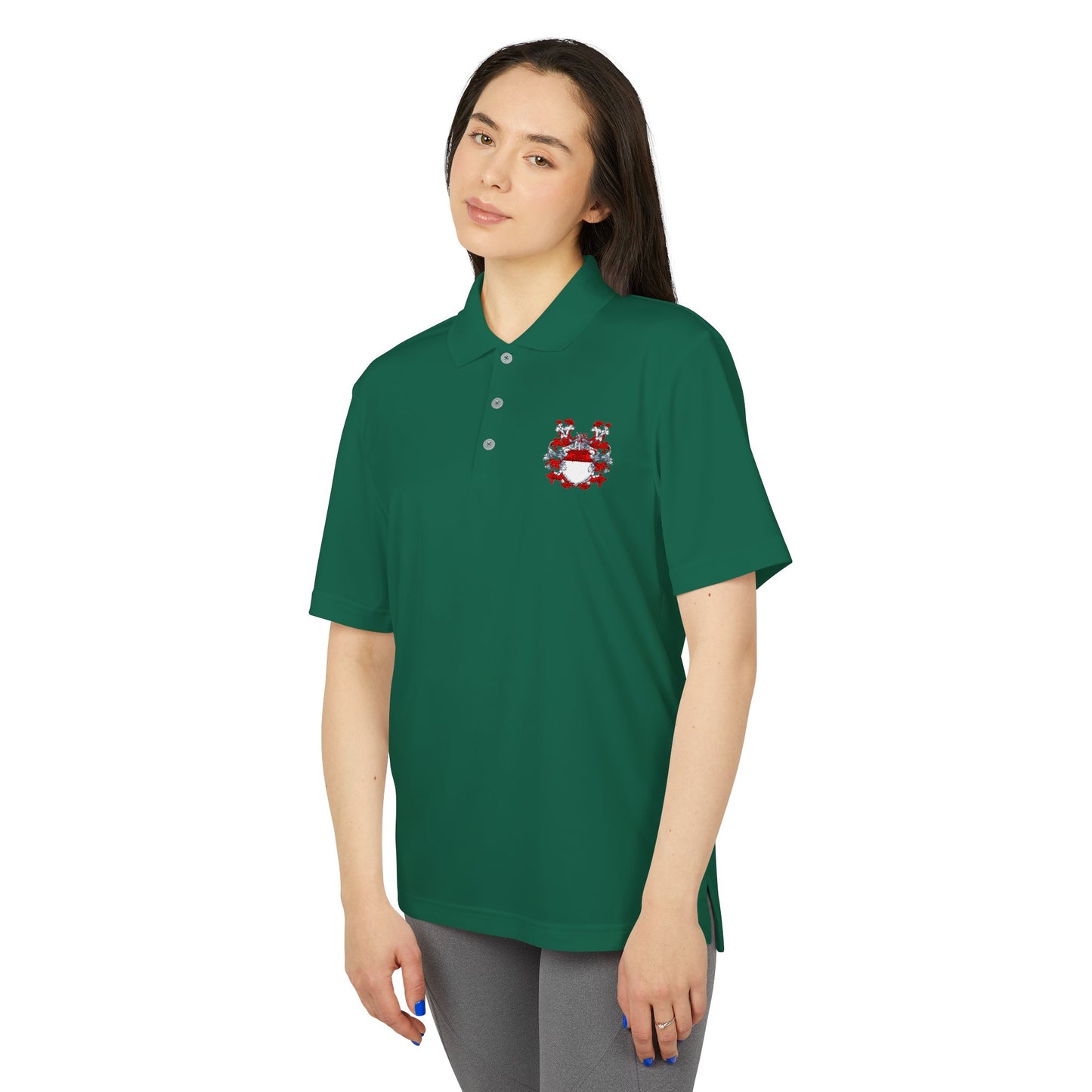 Unisex Performance Polo with Stylish Crest Design, Athletic Shirt for Sports & Everyday Wear, Perfect for Casual Outings, Gifts for Him, Her