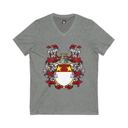 The St. John Genealogy Unisex Jersey Short Sleeve V-Neck Tee