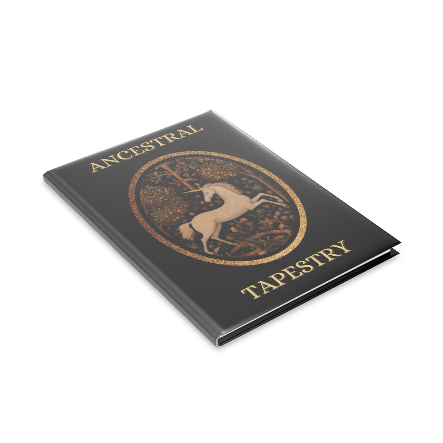 Ancestral Tapestry Hardcover Notebook — Unicorn Crest Journal
