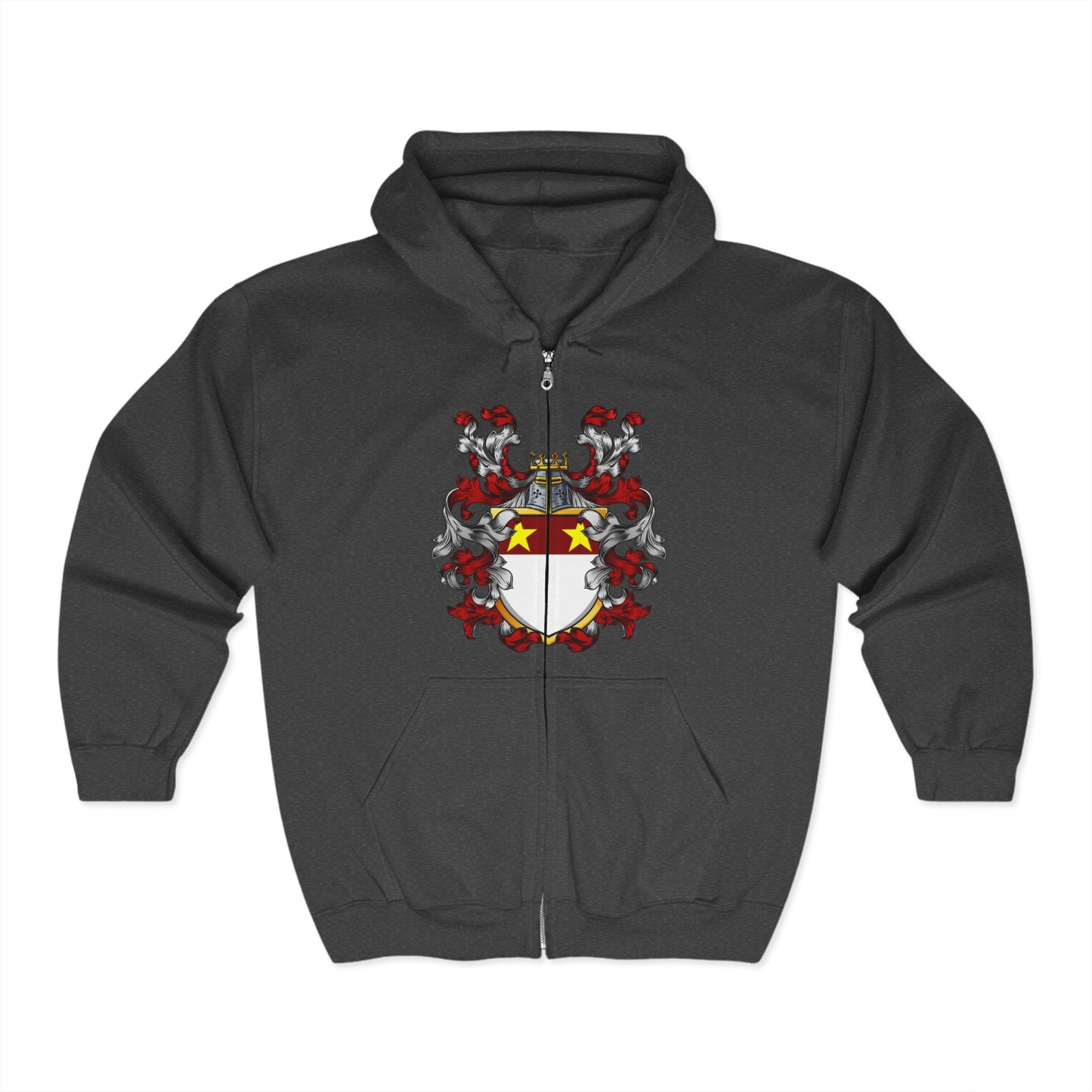 St.John Heraldry Full Zip Hoodie,  History Sweatshirt, Personalized Family Hoodie, Custom Zip Up, Unisex Hooded Sweatshirt, Gift for Generations