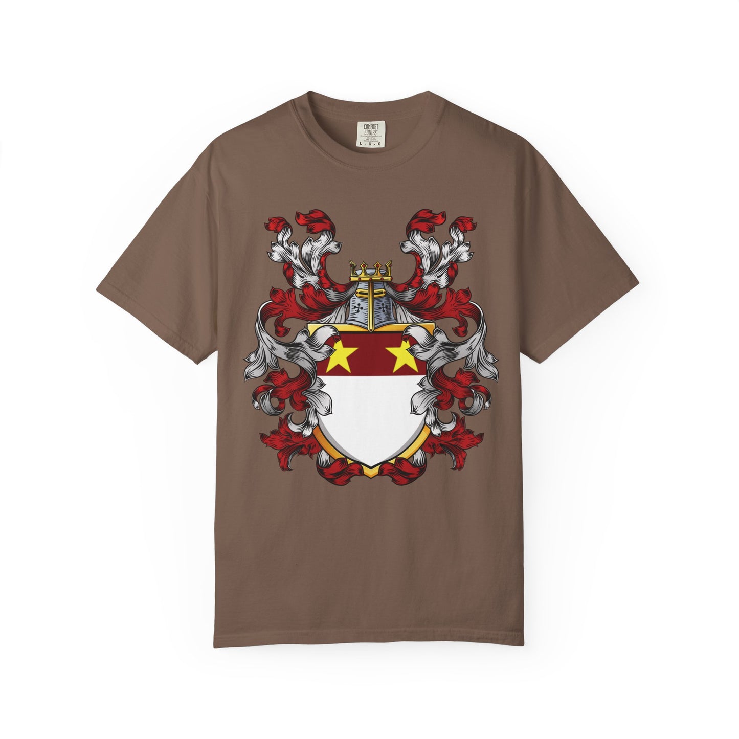 Personalized Heraldic Crest T-Shirt, Family Reunion Attire, Gift for Heritage Lovers, Unique Apparel for Celebrations