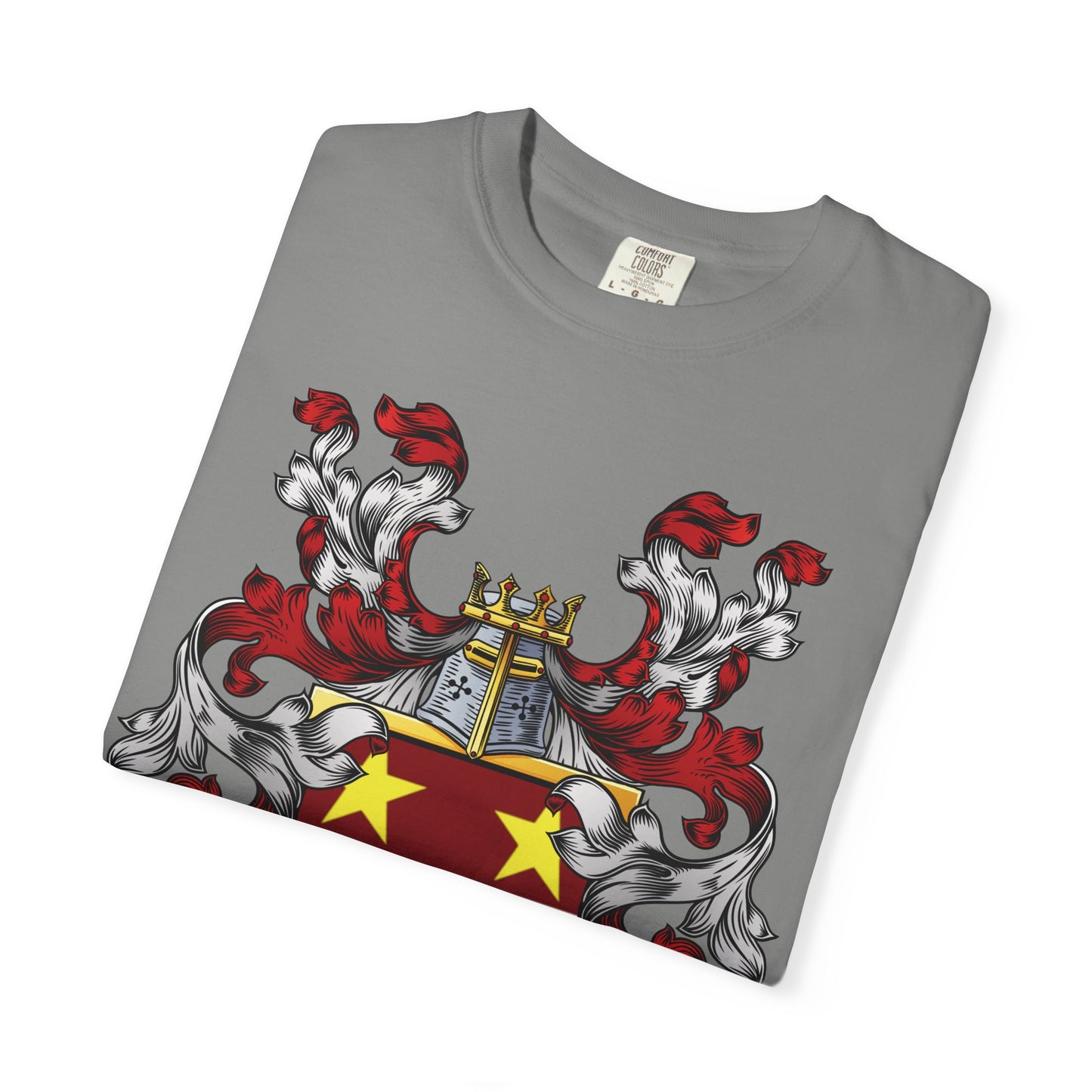 Personalized Heraldic Crest T-Shirt, Family Reunion Attire, Gift for Heritage Lovers, Unique Apparel for Celebrations