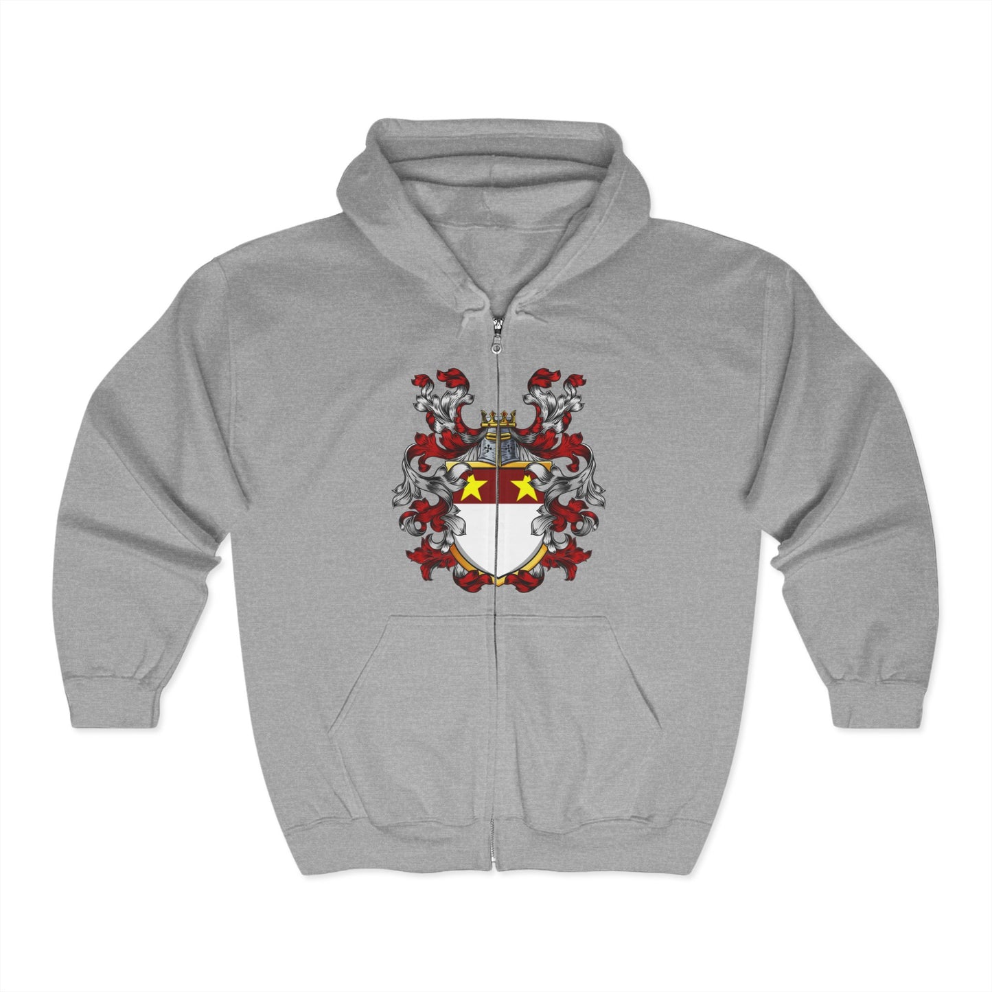 St.John Heraldry Full Zip Hoodie,  History Sweatshirt, Personalized Family Hoodie, Custom Zip Up, Unisex Hooded Sweatshirt, Gift for Generations