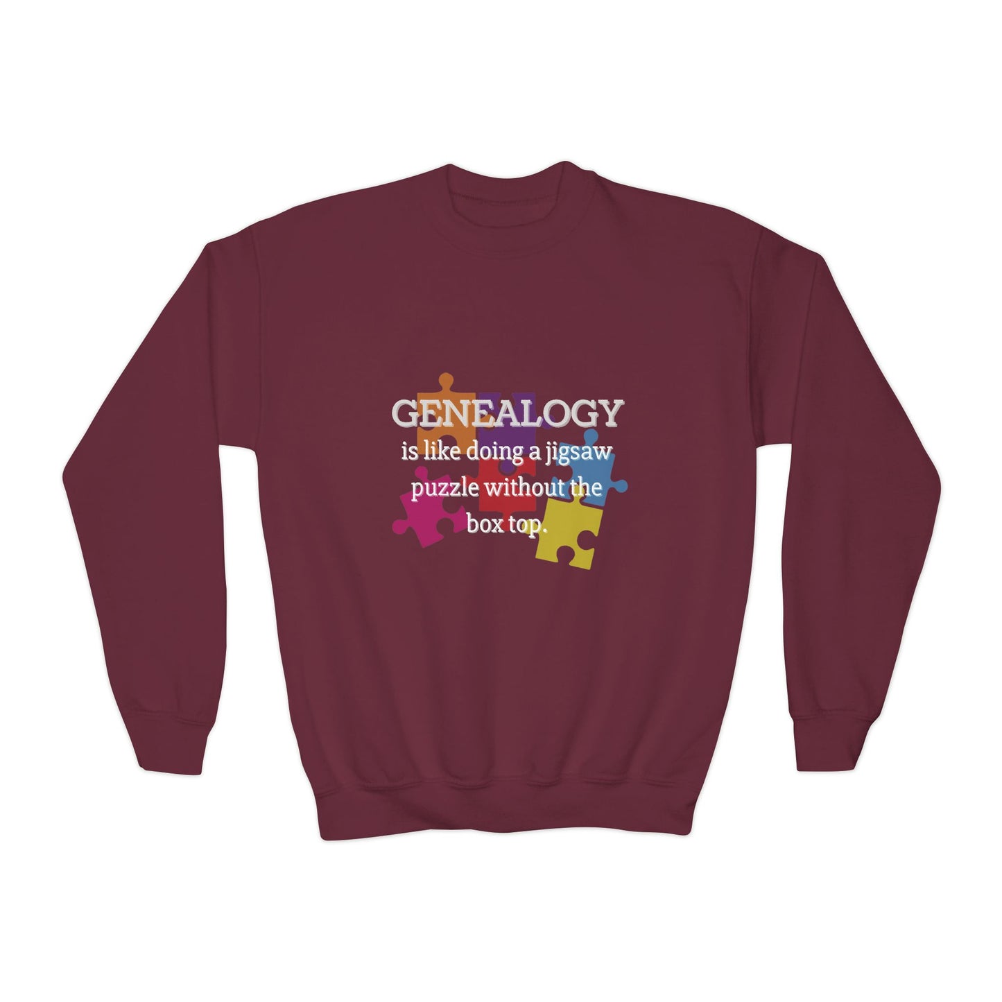 Colorful Genealogy Youth Crewneck Sweatshirt, Family History Sweatshirt, Cozy Puzzle Design, Gift for Genealogy Lovers, Unique Family [...]