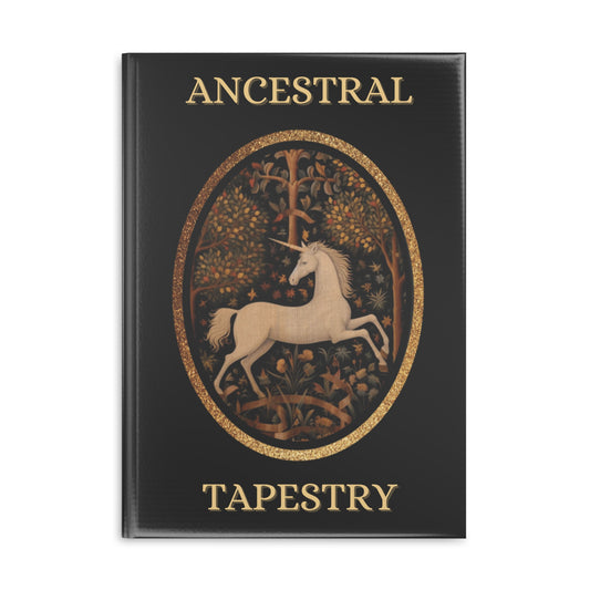 Ancestral Tapestry Hardcover Notebook — Unicorn Crest Journal