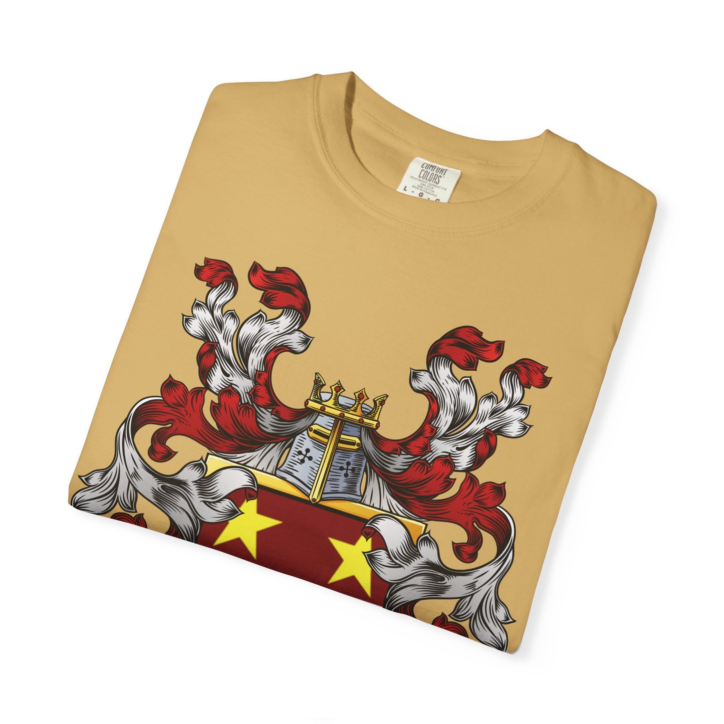 Personalized Heraldic Crest T-Shirt, Family Reunion Attire, Gift for Heritage Lovers, Unique Apparel for Celebrations
