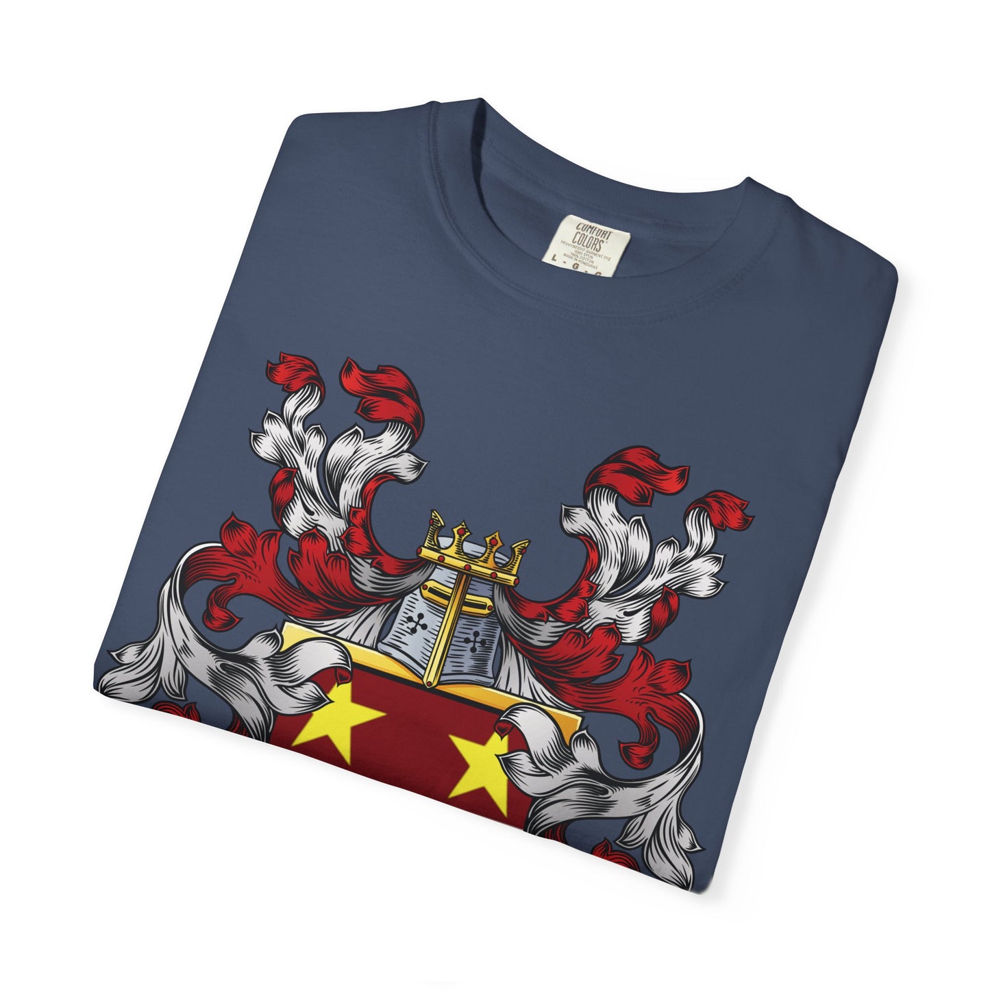 Personalized Heraldic Crest T-Shirt, Family Reunion Attire, Gift for Heritage Lovers, Unique Apparel for Celebrations
