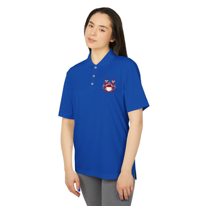 Unisex Performance Polo with Stylish Crest Design, Athletic Shirt for Sports & Everyday Wear, Perfect for Casual Outings, Gifts for Him, Her